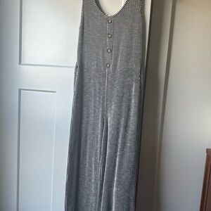 Black and White Striped Jumpsuit